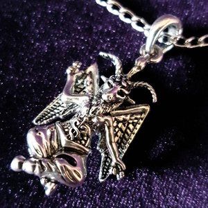 Baphomet Goat of Mendes Occult Silver Necklace